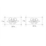 3 Bladed Cluster Modern Ceiling Fan with Light