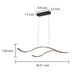 Wave Linear Hanging Branch Chandelier LED Island Pendant Light