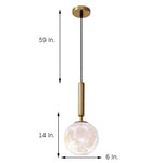 Modern Cylinder Globe Pendant Light Metal Acrylic Pendant Lighting