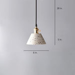 Cone Shaped Design Ceramic Pendant Light Modern Metal LED Ceiling Light