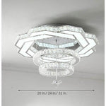 Ambient Crystal LED Flush Mount Light - 20''/24''/31'', Gold or Silver
