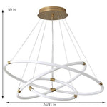 Surround Circle LED Chandelier: 2/3-Light, 4000K, Acrylic