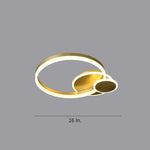 Overlapping Circles Flush Mount Ceiling Light Metal Artistic LED Light