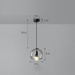 Vintage Metal Glass Pendant Light Shade Smoked Round Pendant Lighting