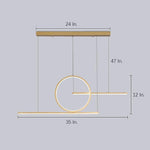 Circle Linear Design LED Modern Chandelier Hanging Ceiling Lights