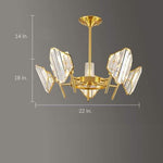 Brass Ring Frame Crystal Chandelier -Gold Metal, Crystal Accents Pendant Lights