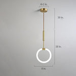 Circle LED Gold Modern Pendant Light Hanging Lamp Island Lights Chandelier