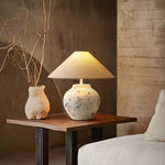 Distressed White Ceramic Table Lamp