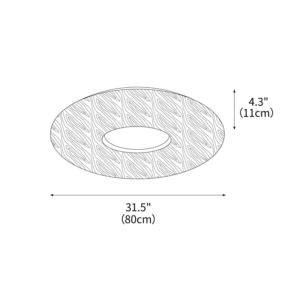 Donut Wood Ceiling Light 31.5"