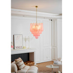 Murano Pink Glass Droplet Chandelier