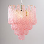 Murano Pink Glass Droplet Chandelier
