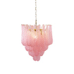Murano Pink Glass Droplet Chandelier