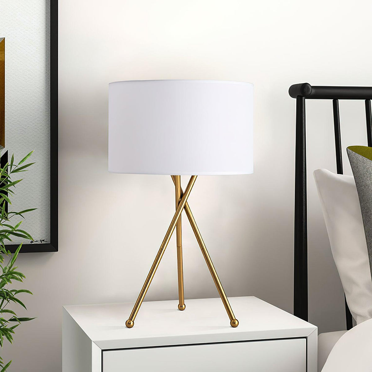 Drum Shaped Table Lamp 13.8"