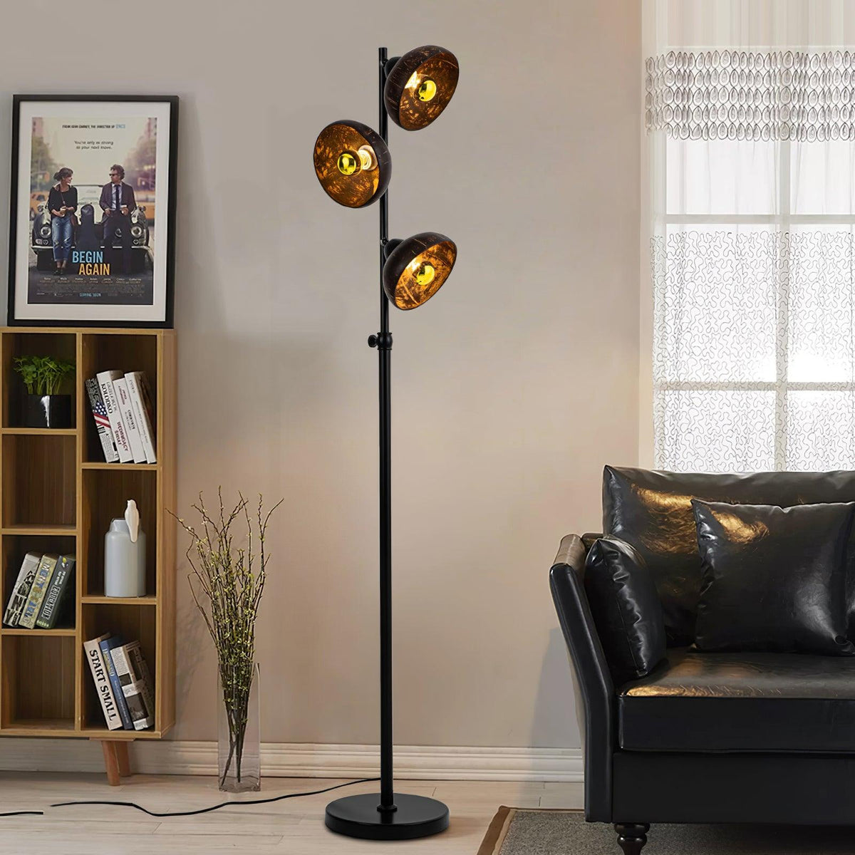 Eclipse Walnut Floor Lamp 11.8"