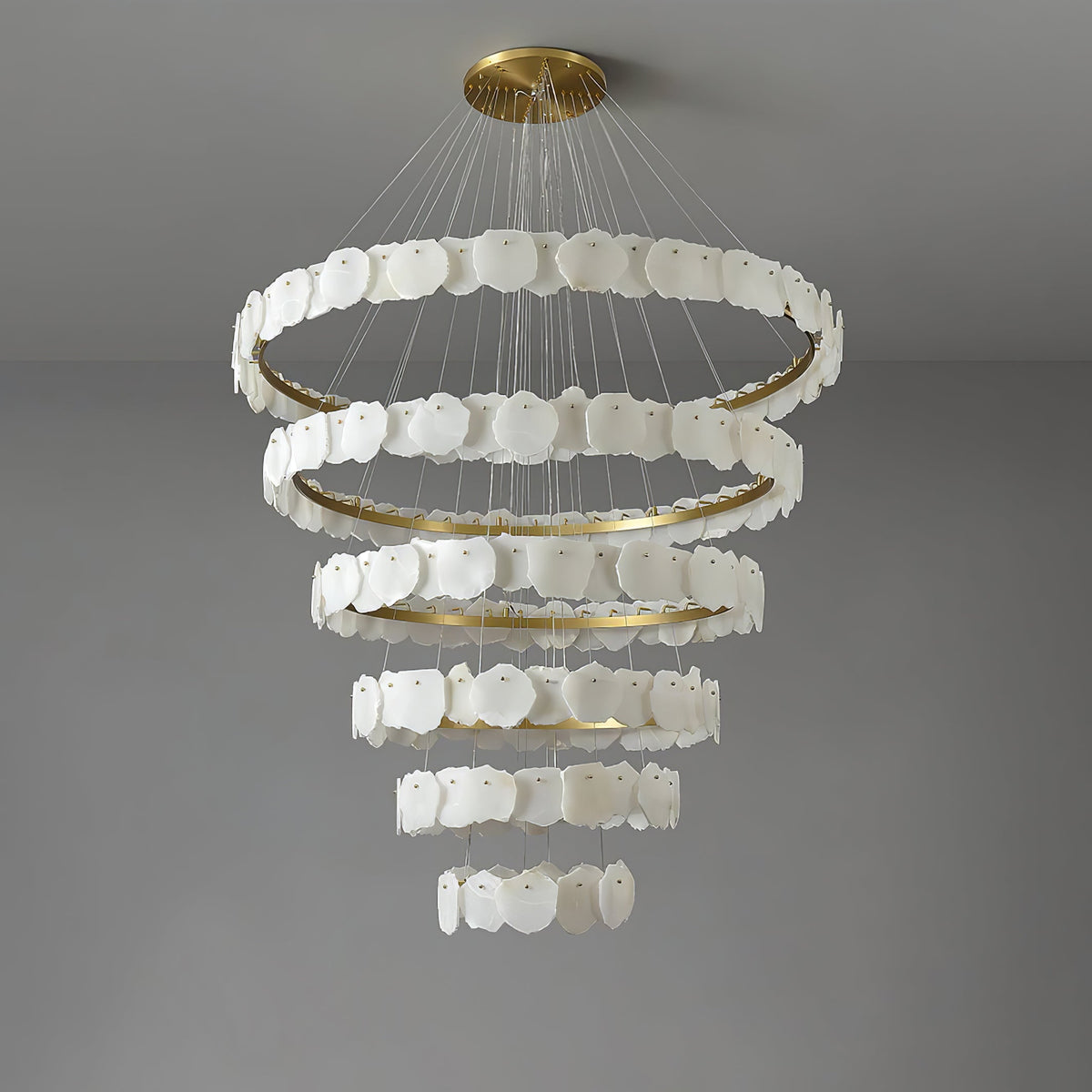 Ecliptica Spiral Alabaster Chandelier