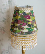 Edwardian Table Lamp with Appliquéd Beaded Shade 7.1"