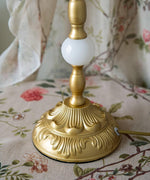 Edwardian Table Lamp with Appliquéd Beaded Shade 7.1"