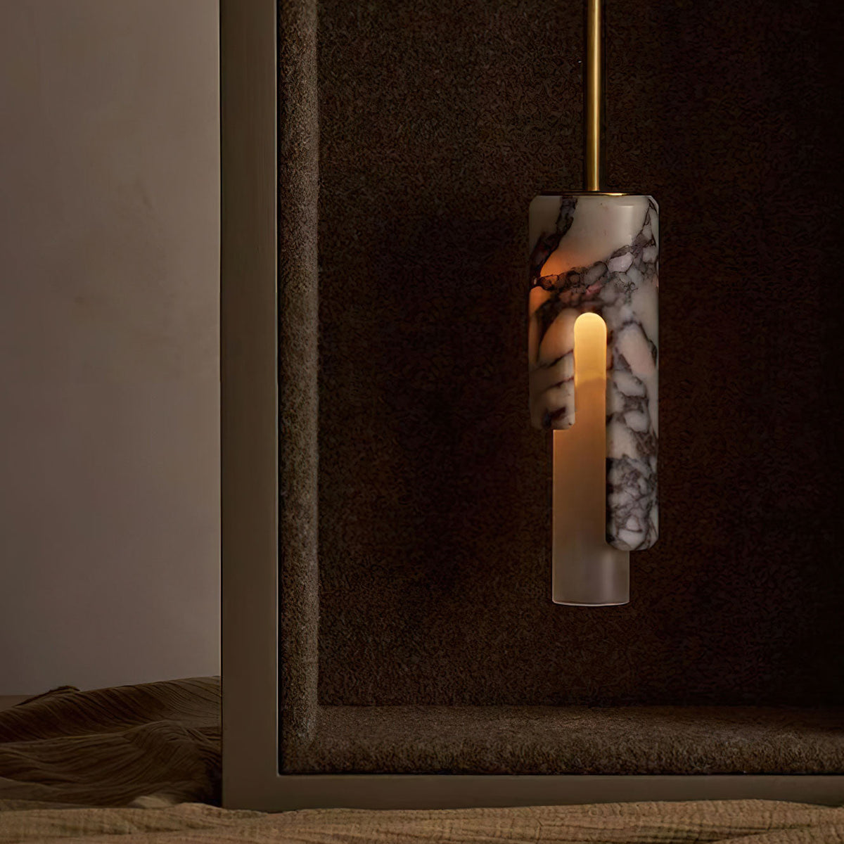 Elegant Stone Shadow Pendant Lamp 3.1″