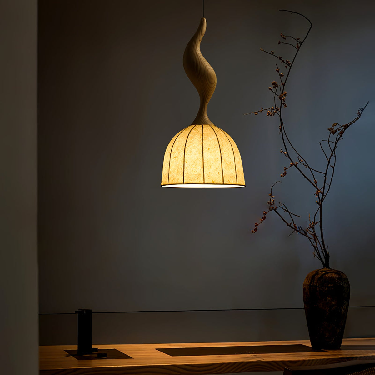Elowen Twisted Wood Pendant Light