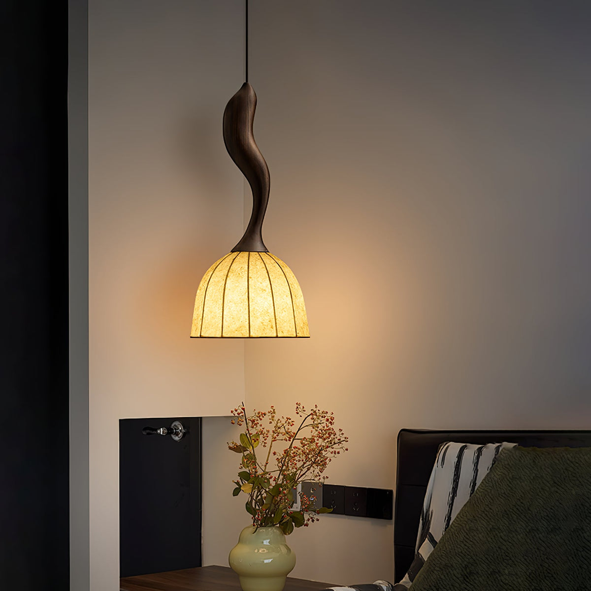 Elowen Twisted Wood Pendant Light