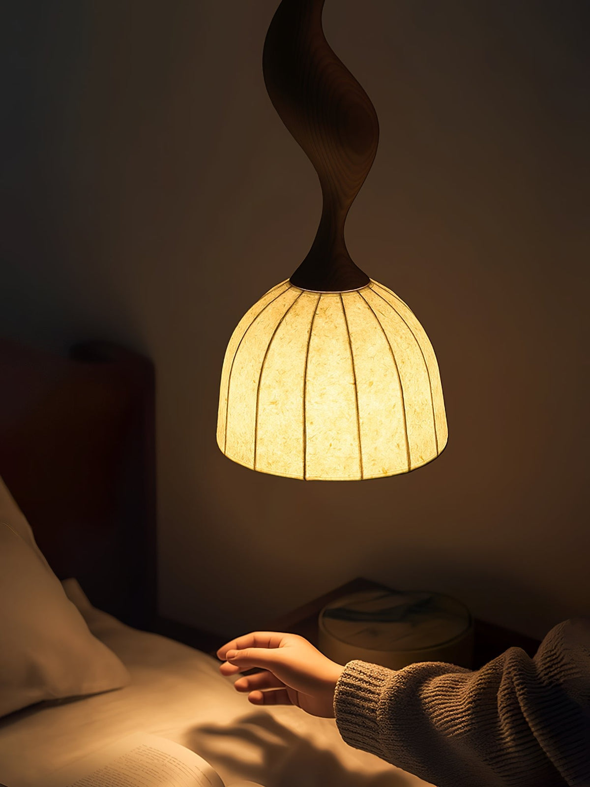 Elowen Twisted Wood Pendant Light