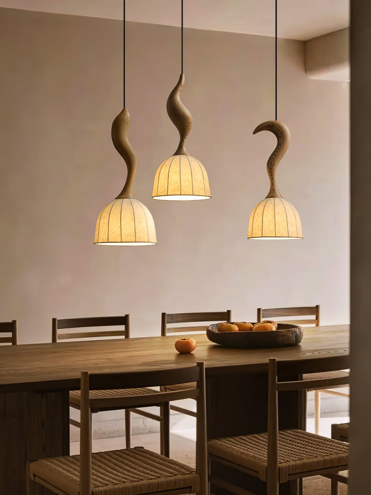 Elowen Twisted Wood Pendant Light