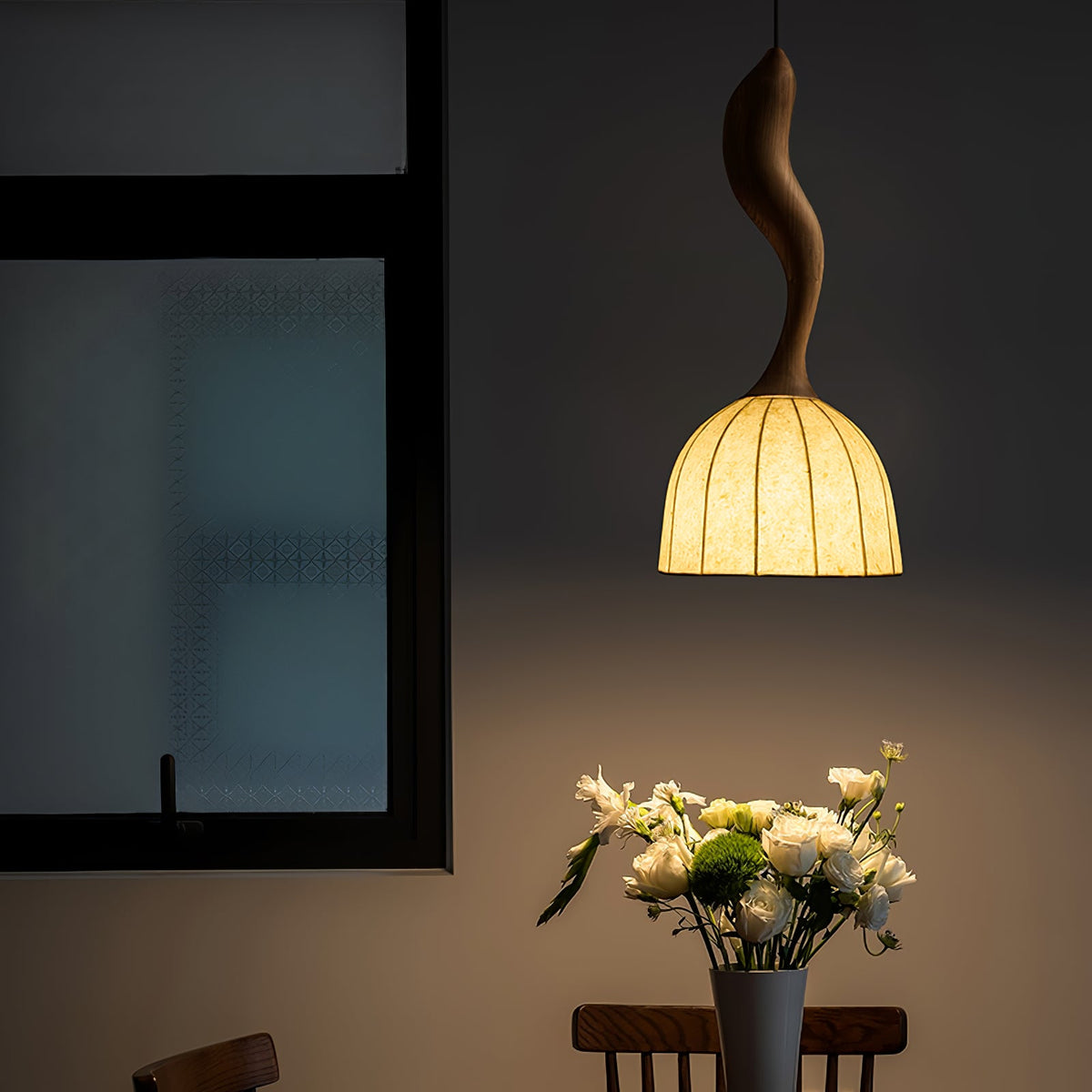 Elowen Twisted Wood Pendant Light
