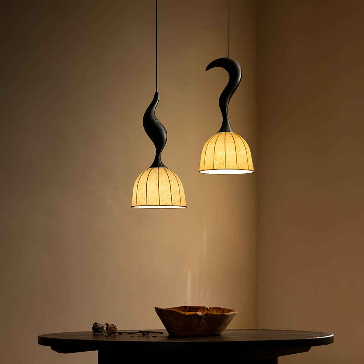 Elowen Twisted Wood Pendant Light