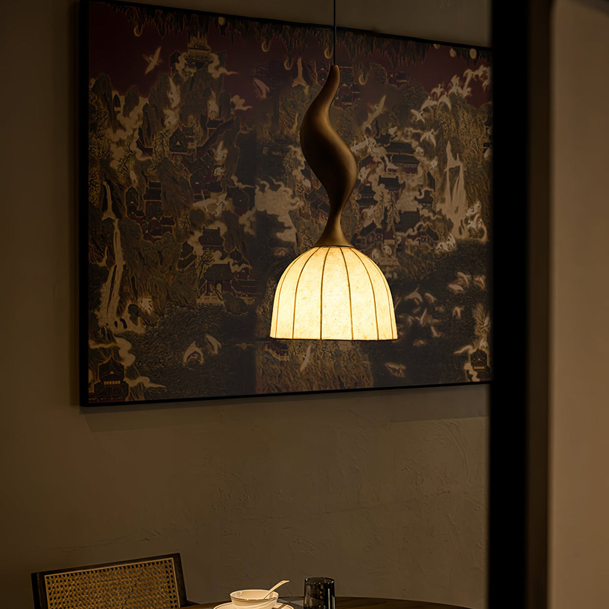 Elowen Twisted Wood Pendant Light