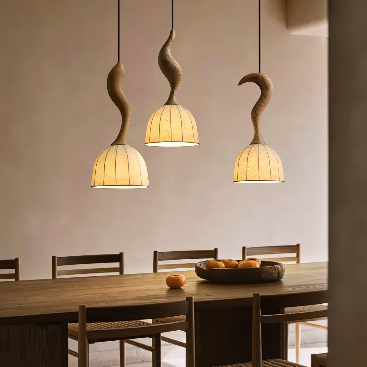 Elowen Twisted Wood Pendant Light