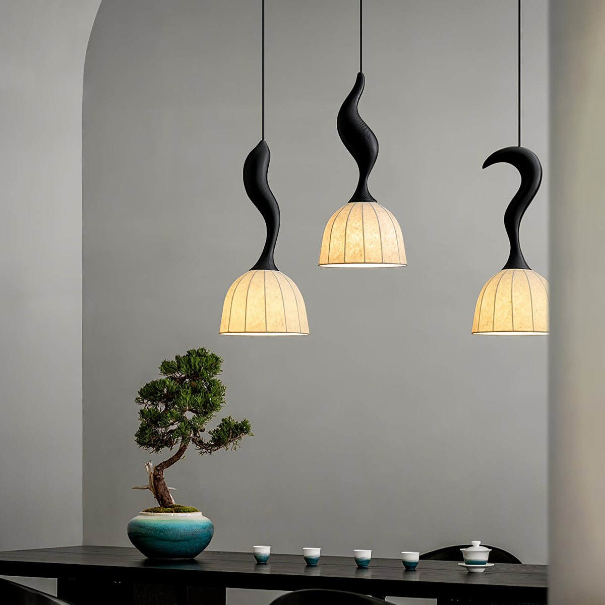 Elowen Twisted Wood Pendant Light