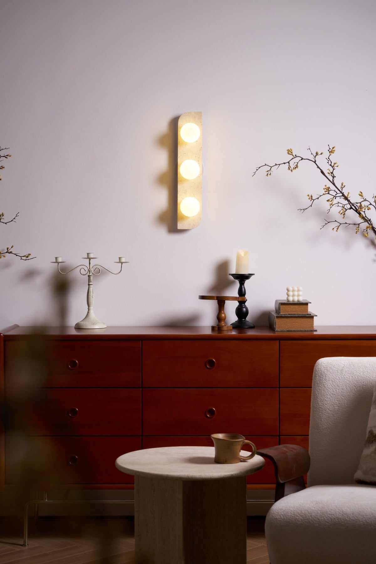 Elysian Travertine Plug-in Wall Light