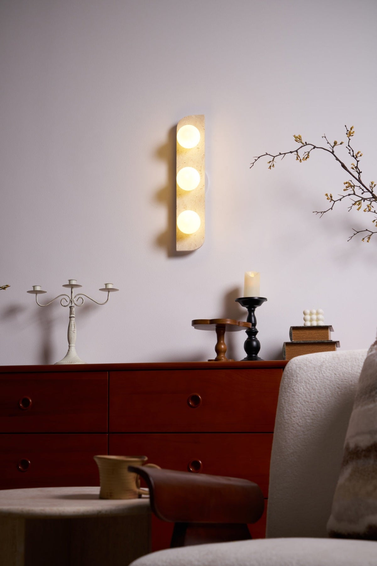 Elysian Travertine Plug-in Wall Light