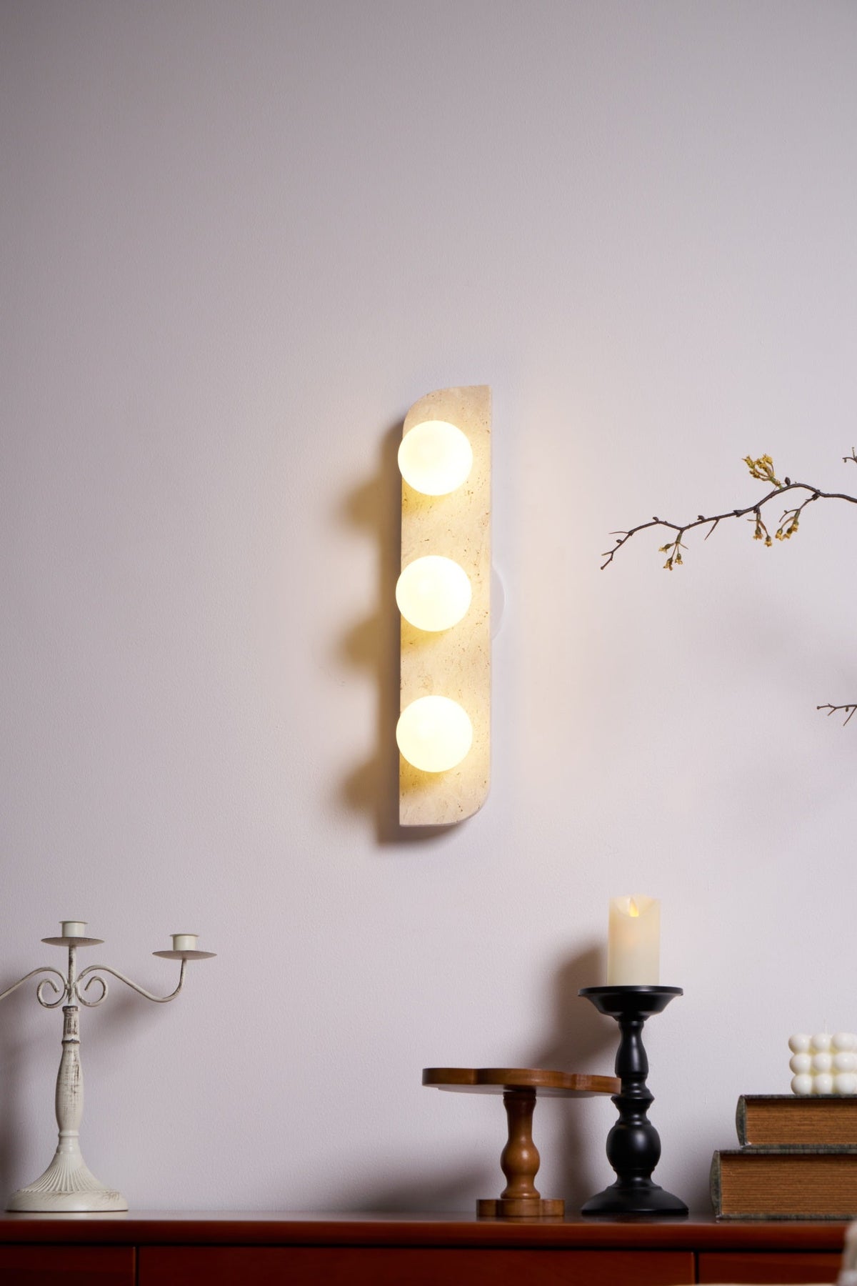 Elysian Travertine Plug-in Wall Light