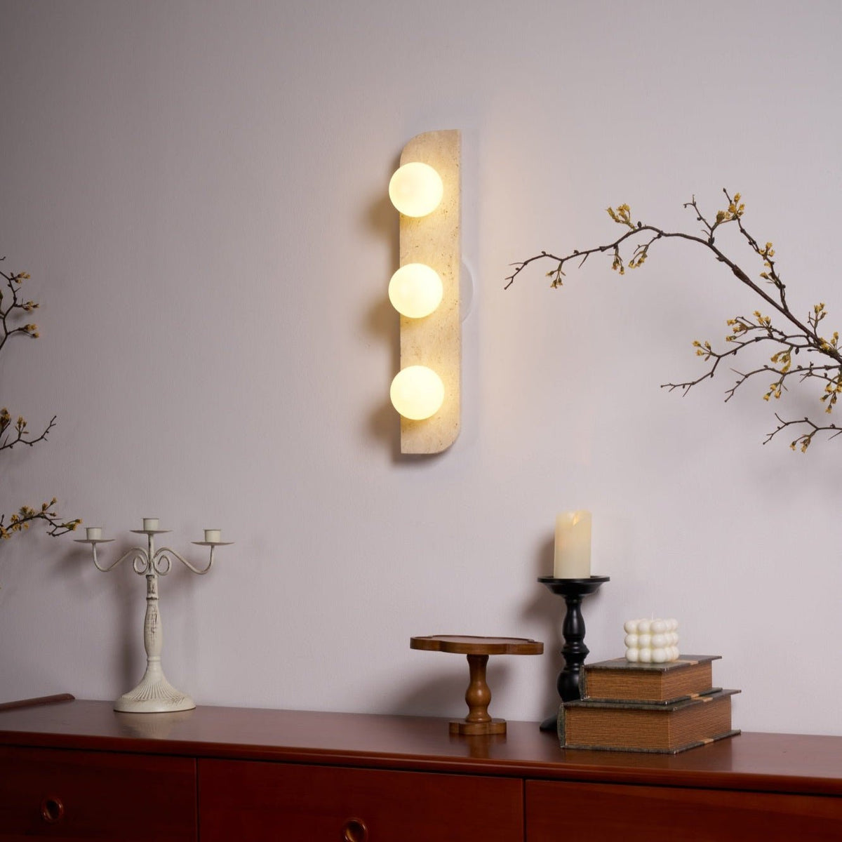 Elysian Travertine Plug-in Wall Light