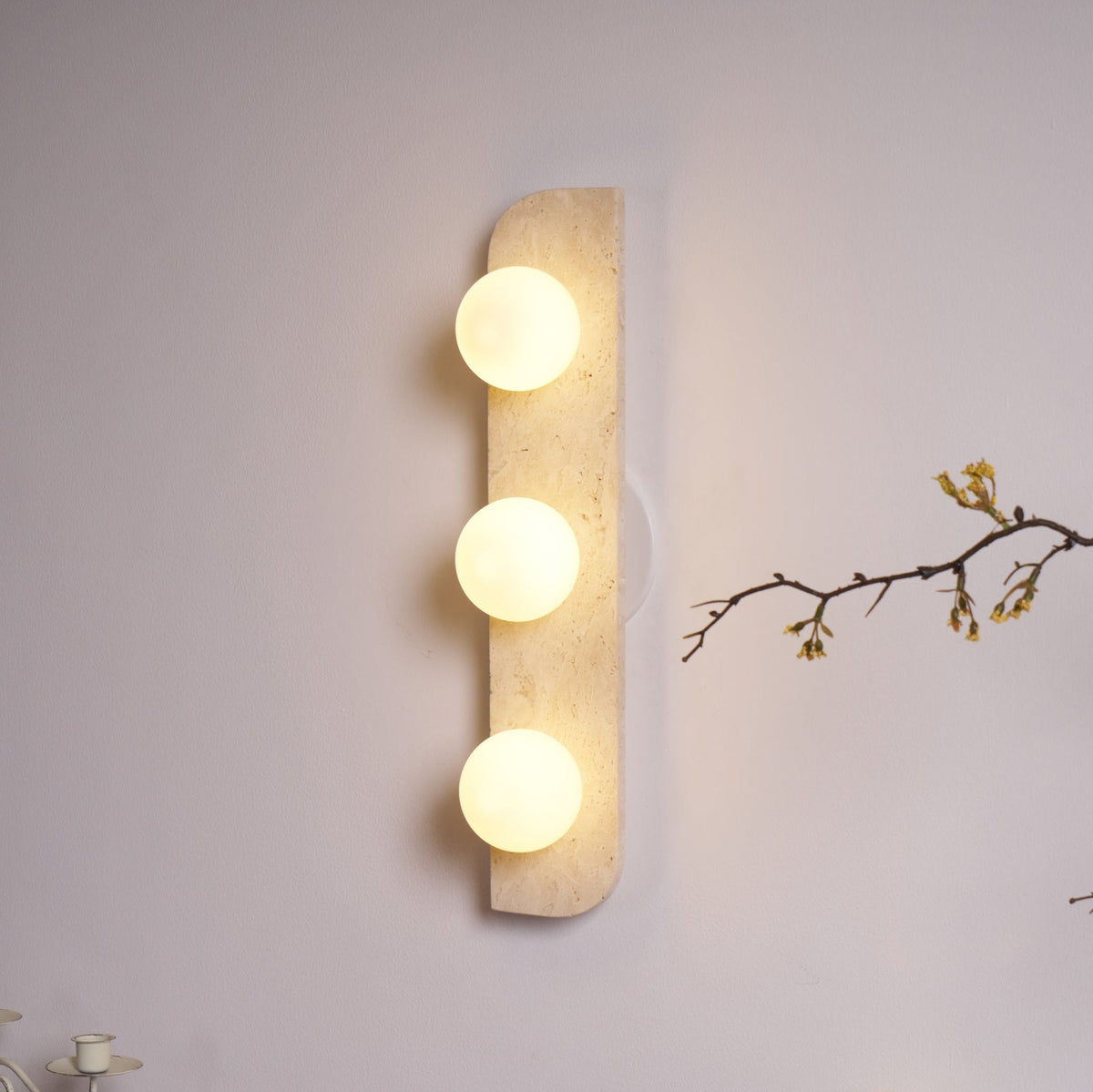 Elysian Travertine Plug-in Wall Light