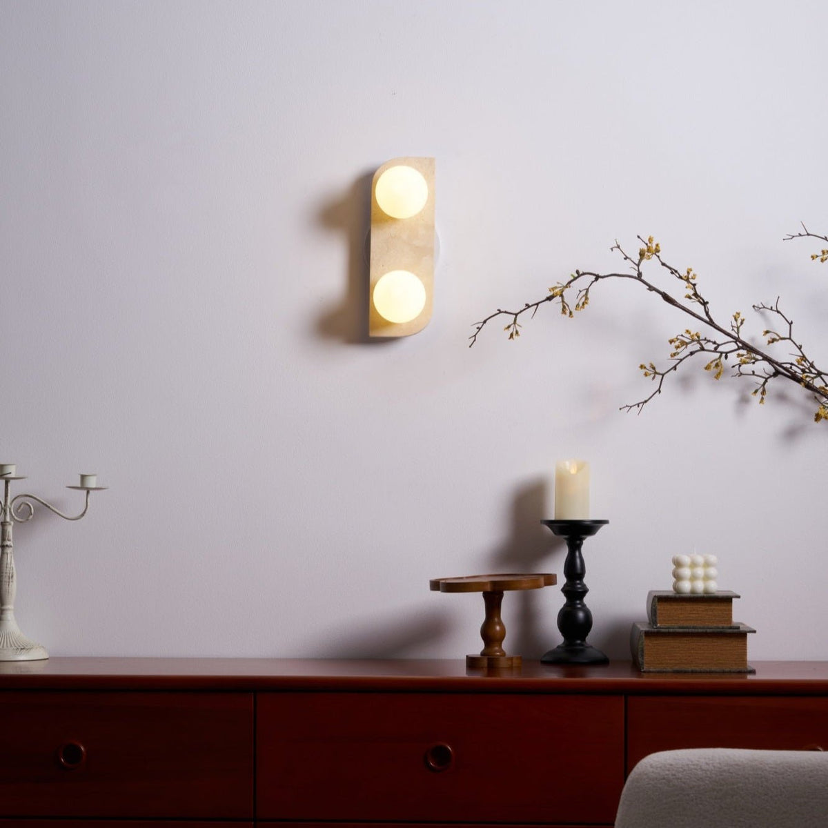 Elysian Travertine Plug-in Wall Light