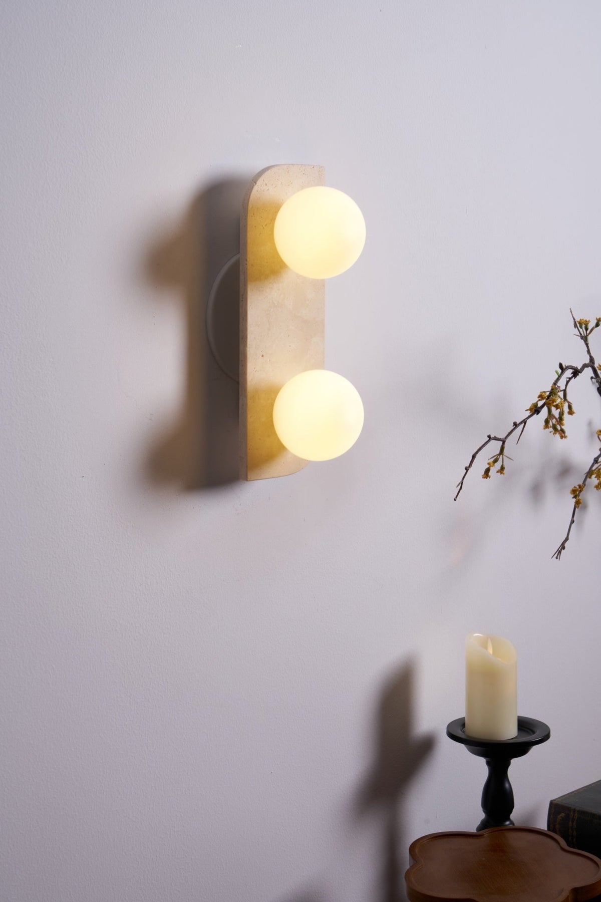 Elysian Travertine Plug-in Wall Light