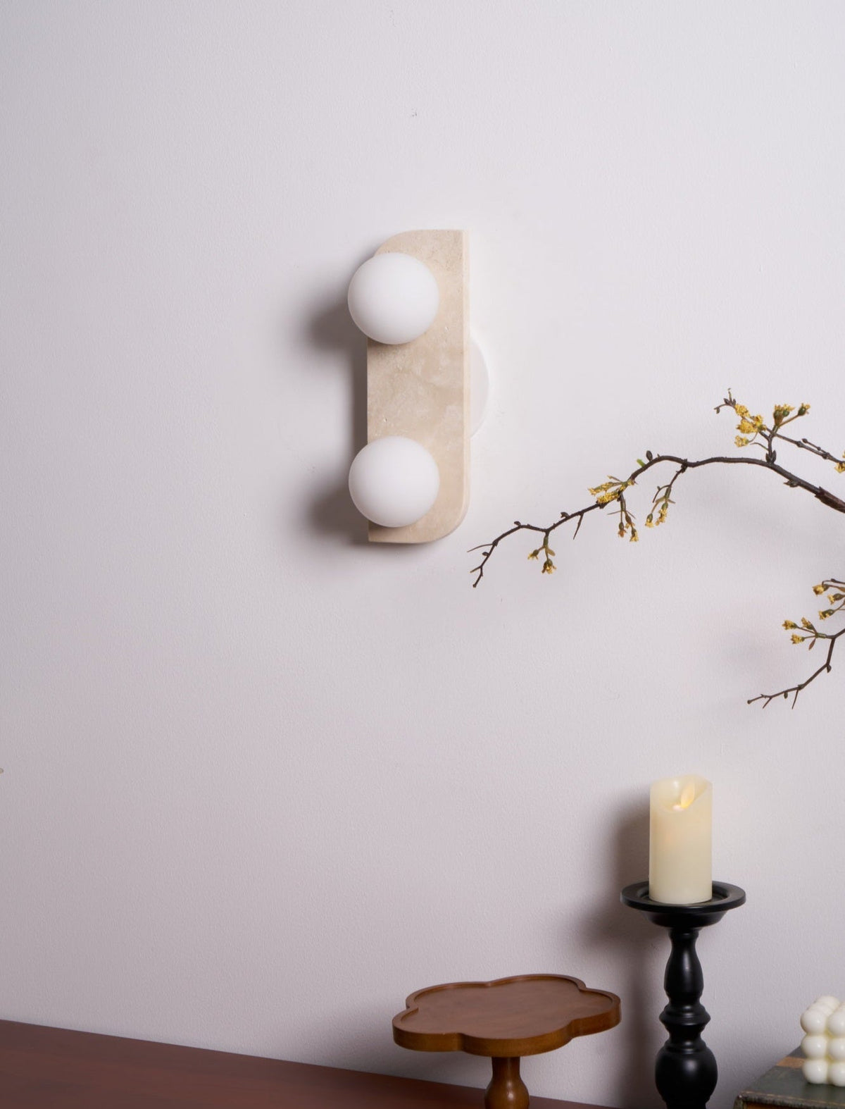 Elysian Travertine Plug-in Wall Light