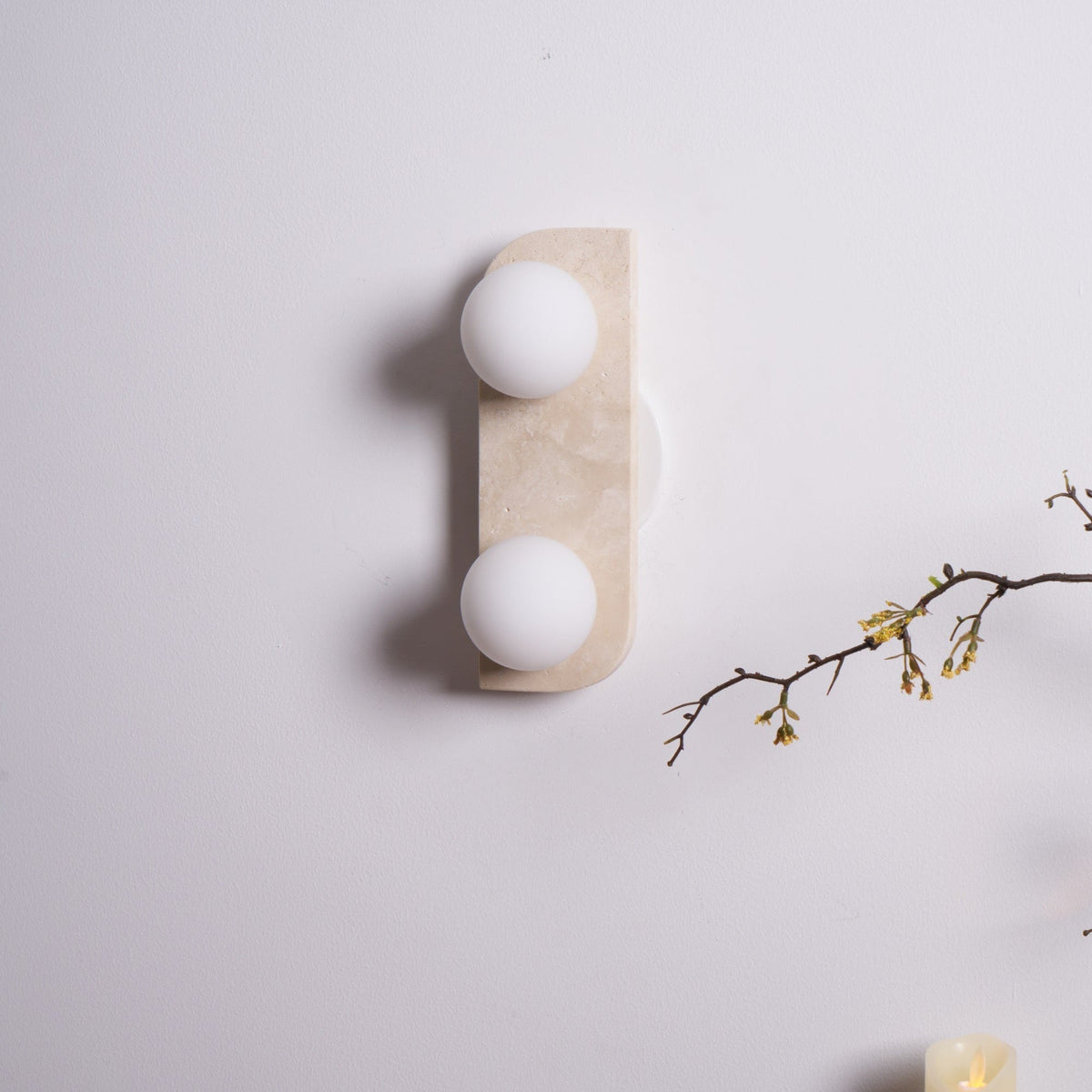 Elysian Travertine Plug-in Wall Light