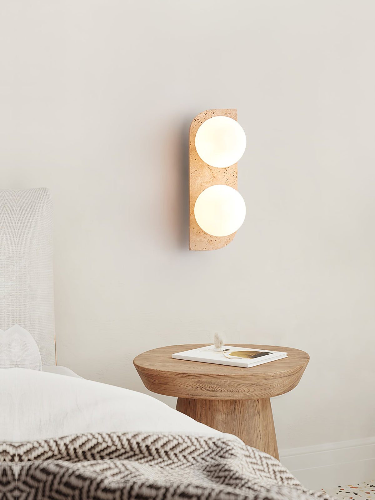 Elysian Travertine Plug-in Wall Light