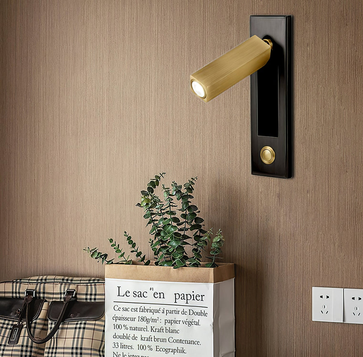 Embedded Bedside Plug-in Sconce