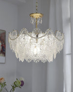 Embossed Pearls Crystal Chandelier