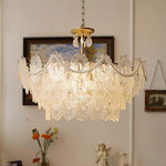 Embossed Pearls Crystal Chandelier