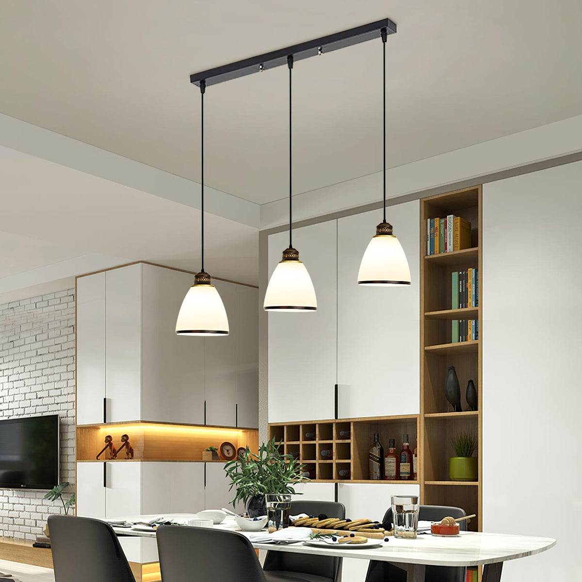 Empire New Age White Glass Pendant Light