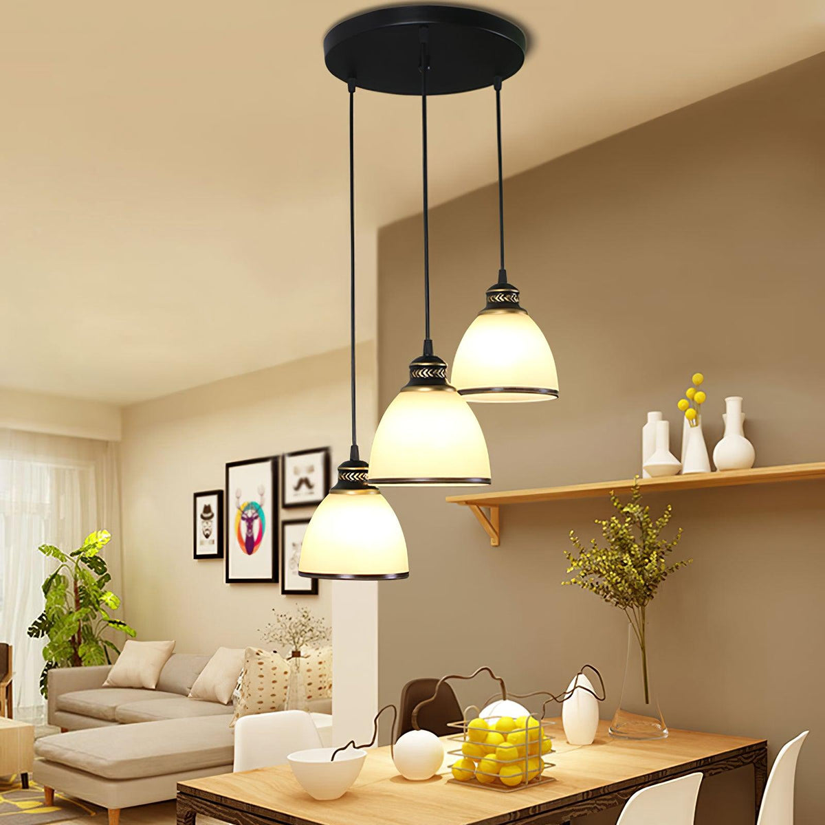Empire New Age White Glass Pendant Light