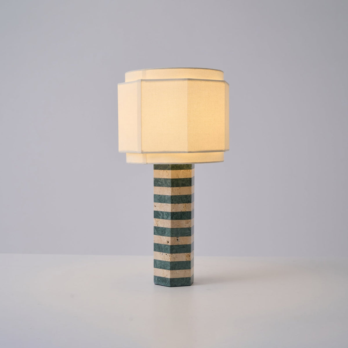 Modari Striped Stone Table Lamp