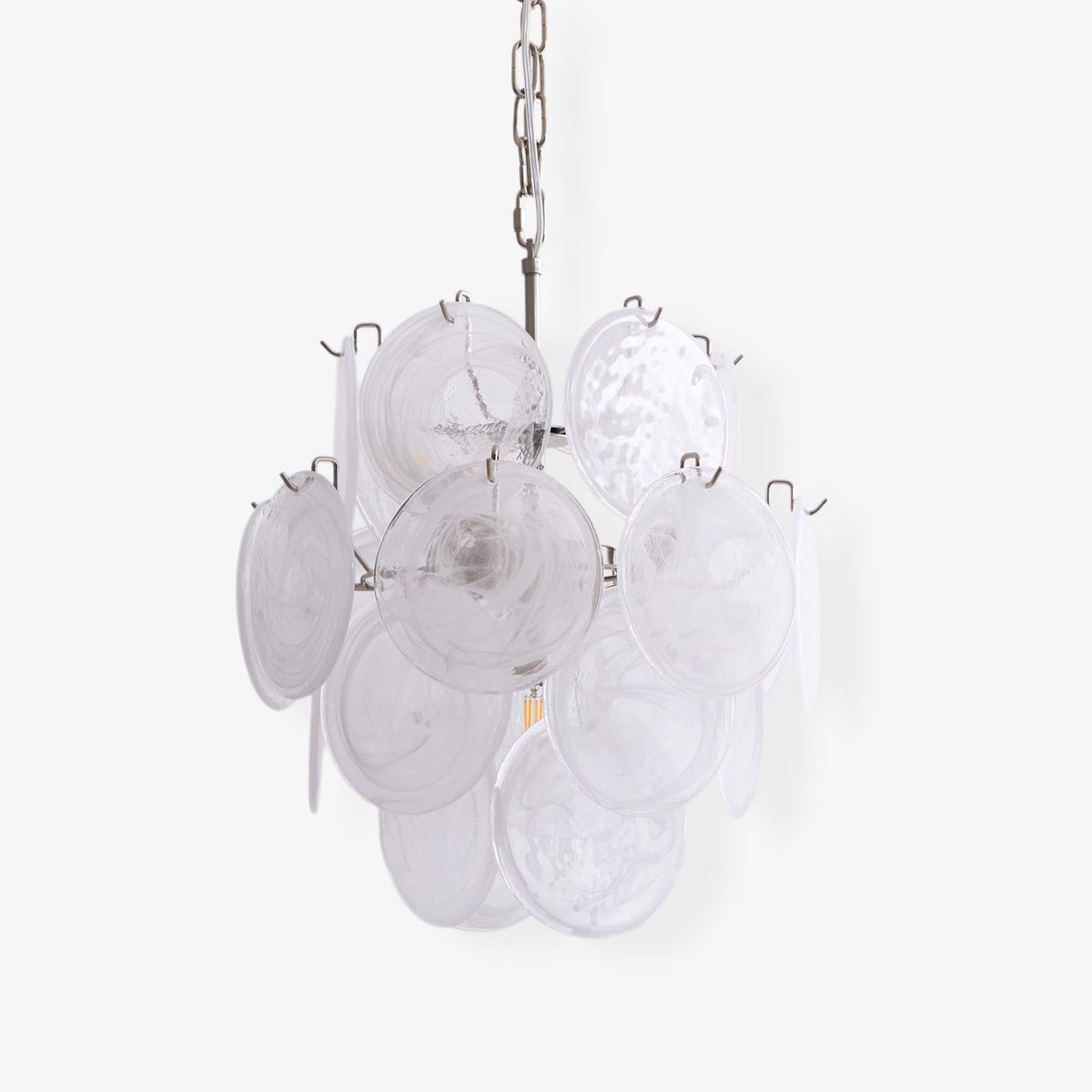 Aqua White Glass Murano Chandelier