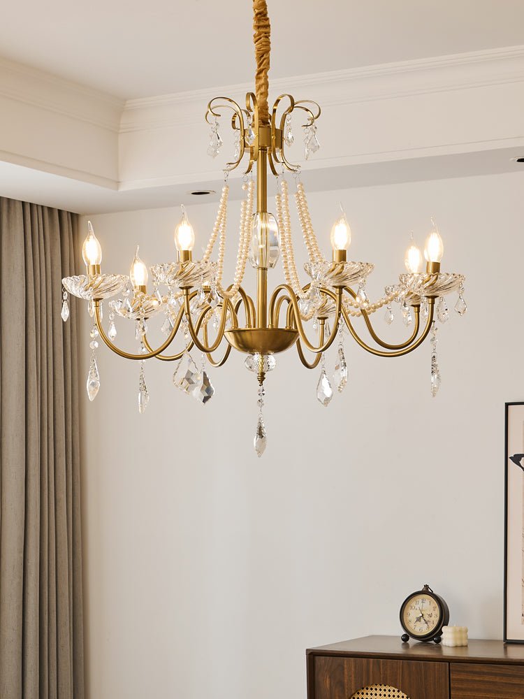 Evaria Crystal Pearl Chandelier
