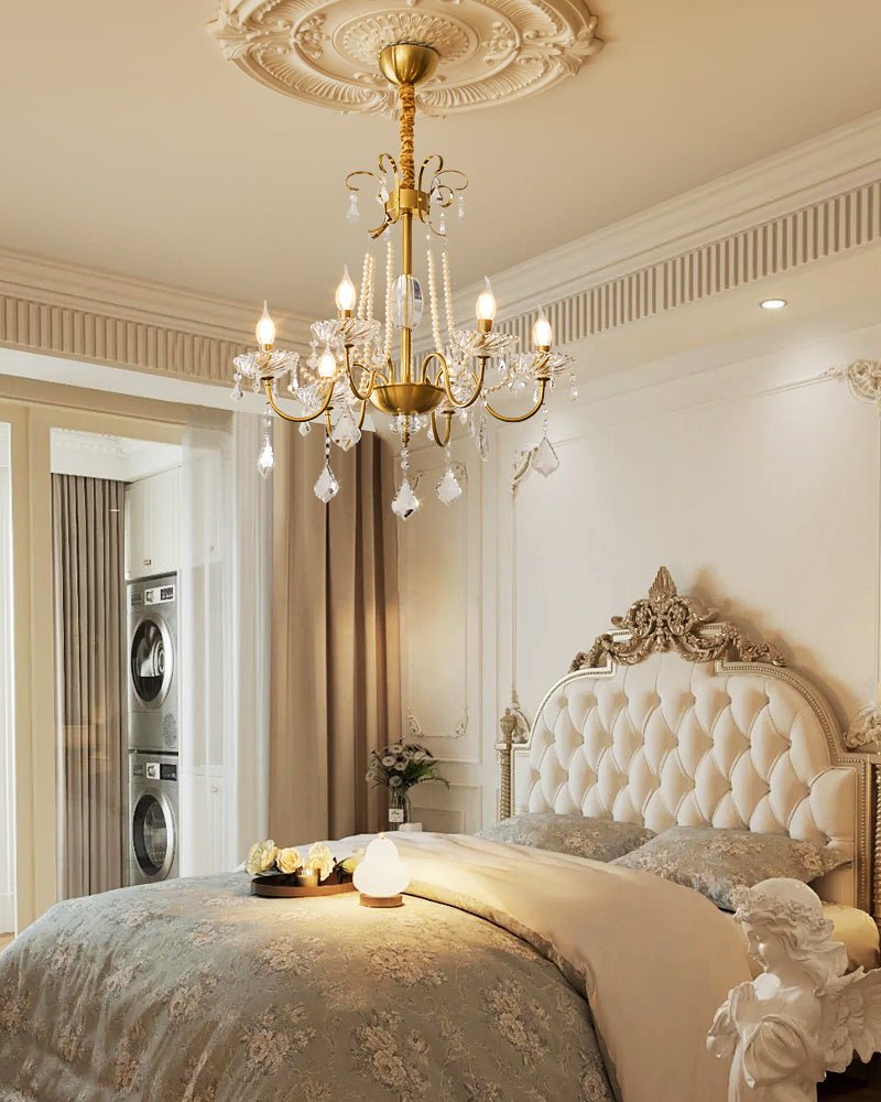 Evaria Crystal Pearl Chandelier